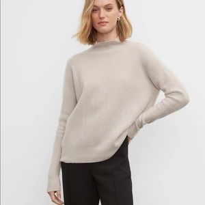 Brand New Club Monaco Ribbed Boiled Cashmere Mockneck Sweater Size XL